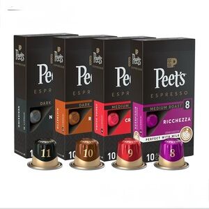 Peet's Coffee, Dark and Medium Roast Espresso Capsules Variety Pack.